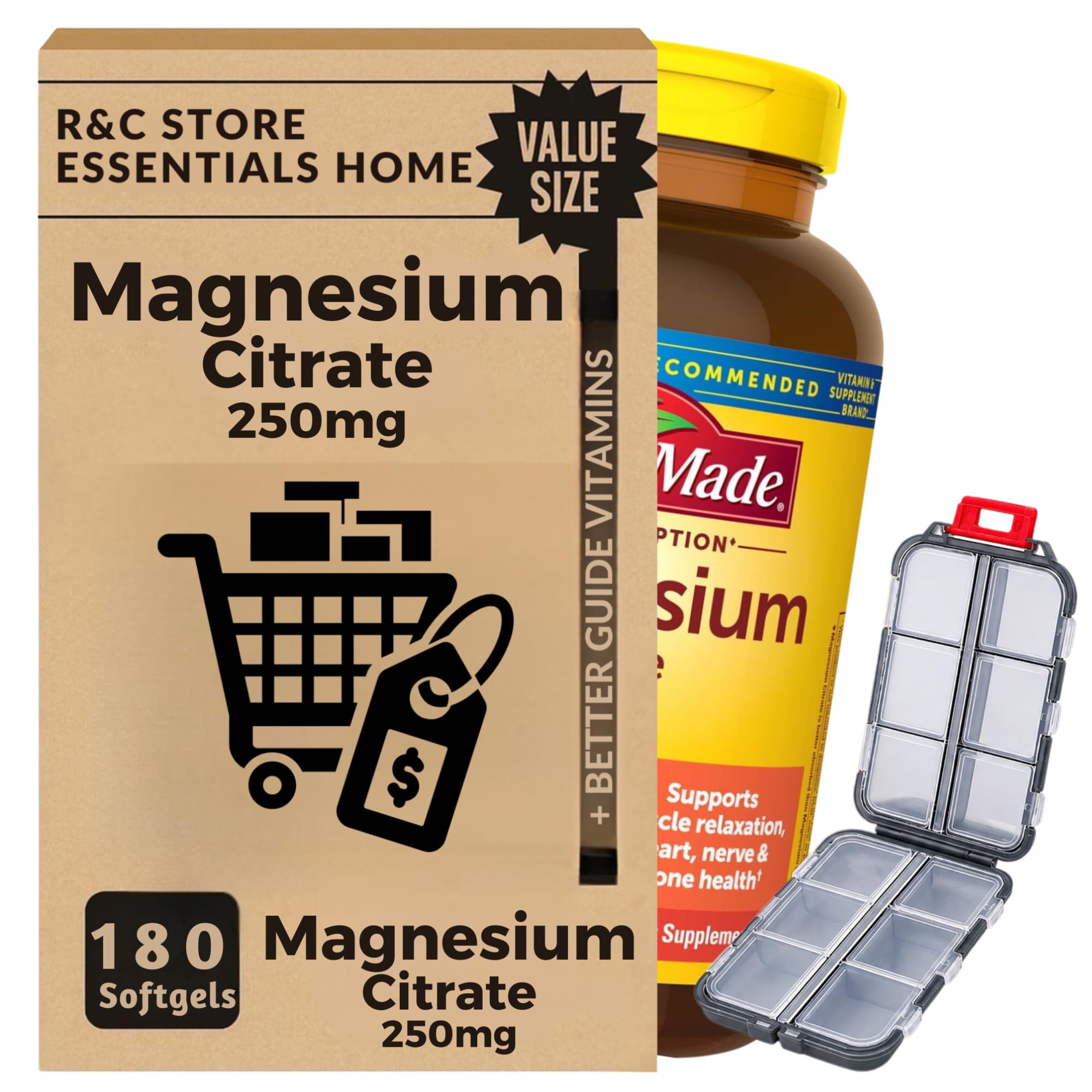 R&C Store Magnesium Citrate 250 mg 180 Softgels front view