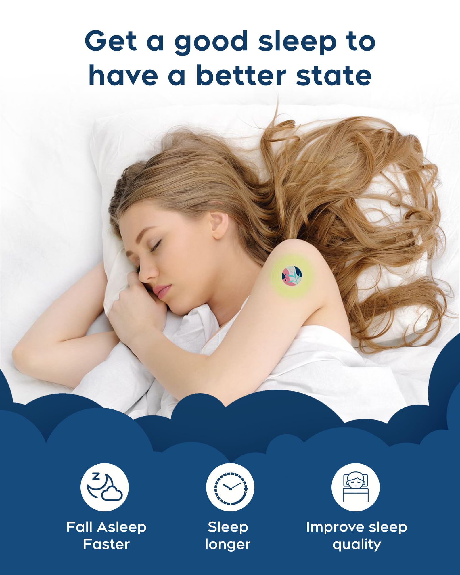 RAAYAM Sleep Patch on skin application example