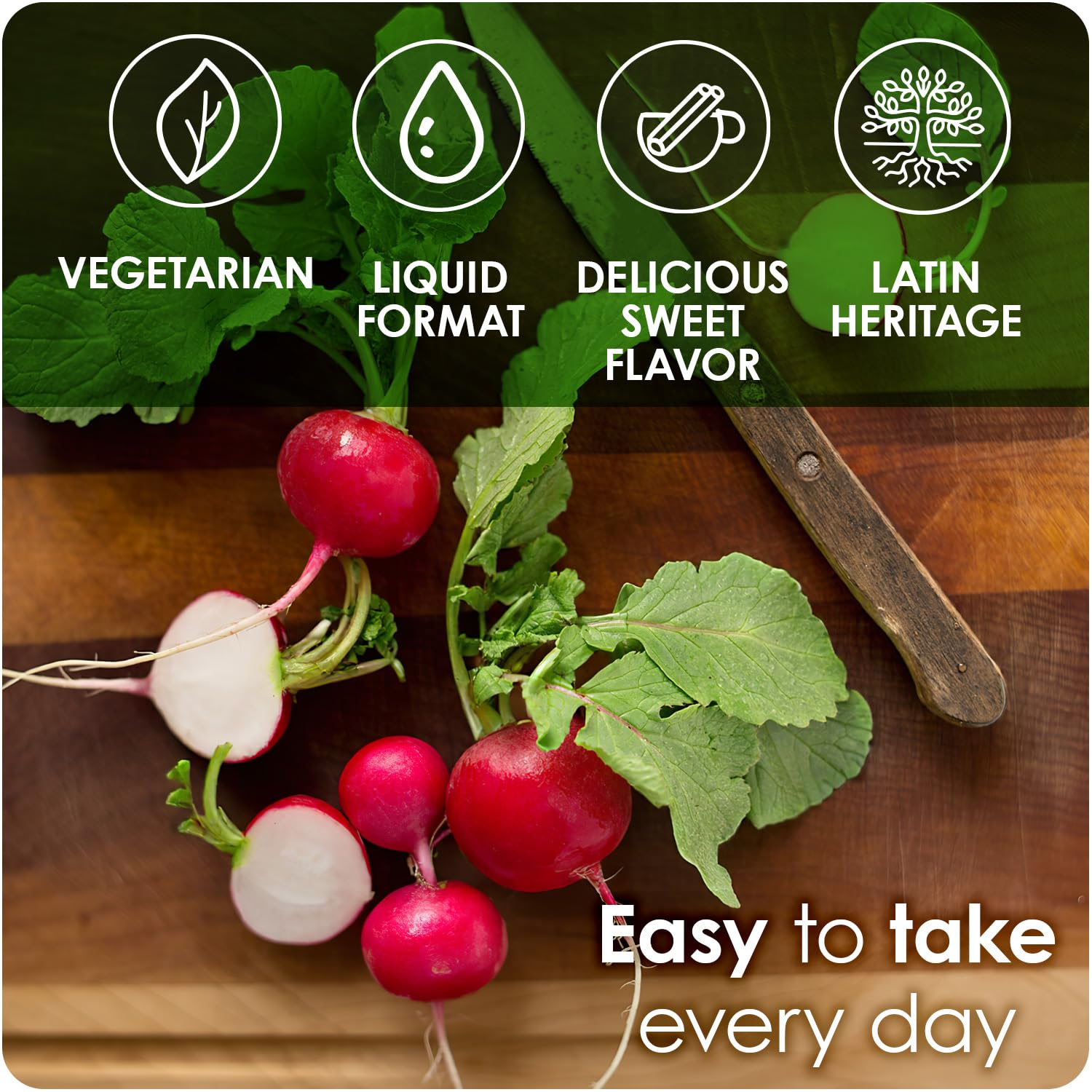 Rabano Yodado Liquid Vitamin & Mineral Supplement on a kitchen counter