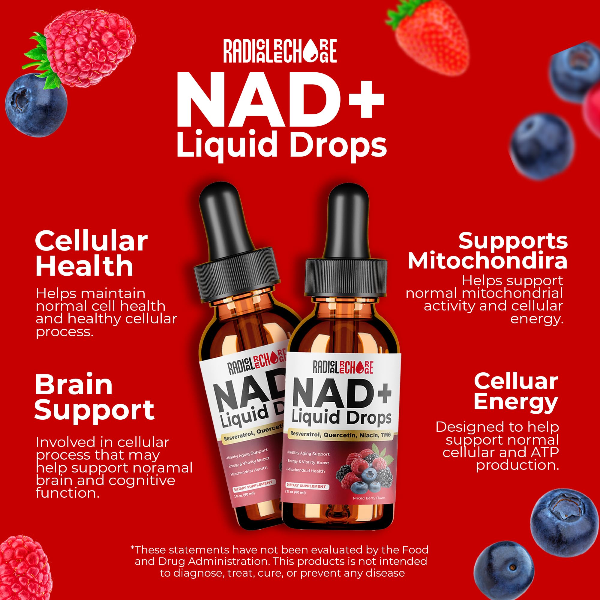 Radical Recharge Resveratrol Liquid Supplement in a glass