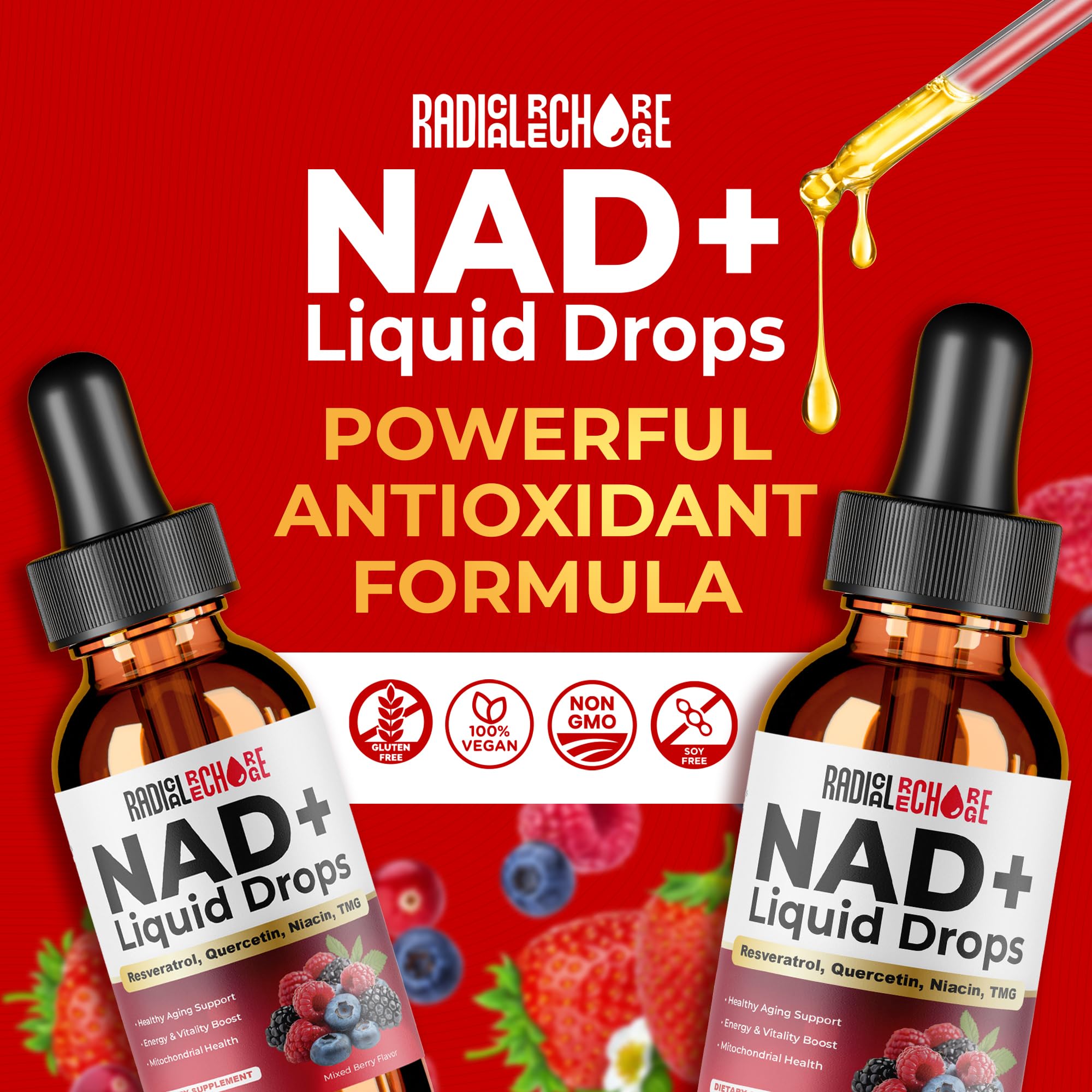 Radical Recharge Resveratrol Liquid Supplement side view