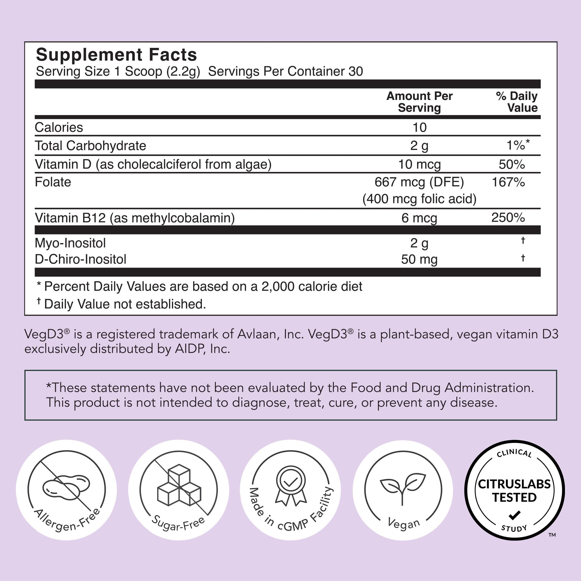 Rael B8 (Inositol) supplement in a kitchen setting