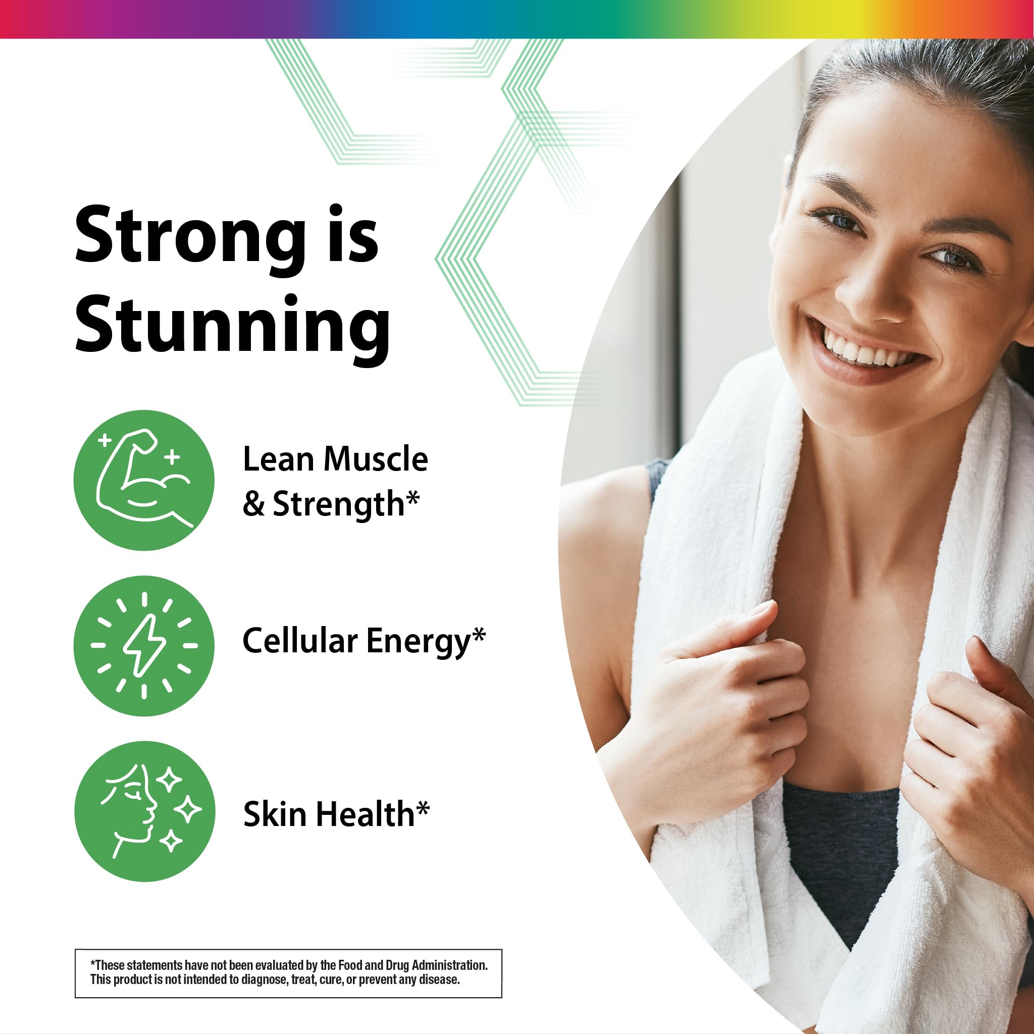 Rainbow Light Creatine + Multi Collagen Powder 385g serving suggestion in a smoothie
