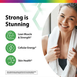 Rainbow Light Creatine + Multi Collagen Powder 385g serving suggestion in a smoothie