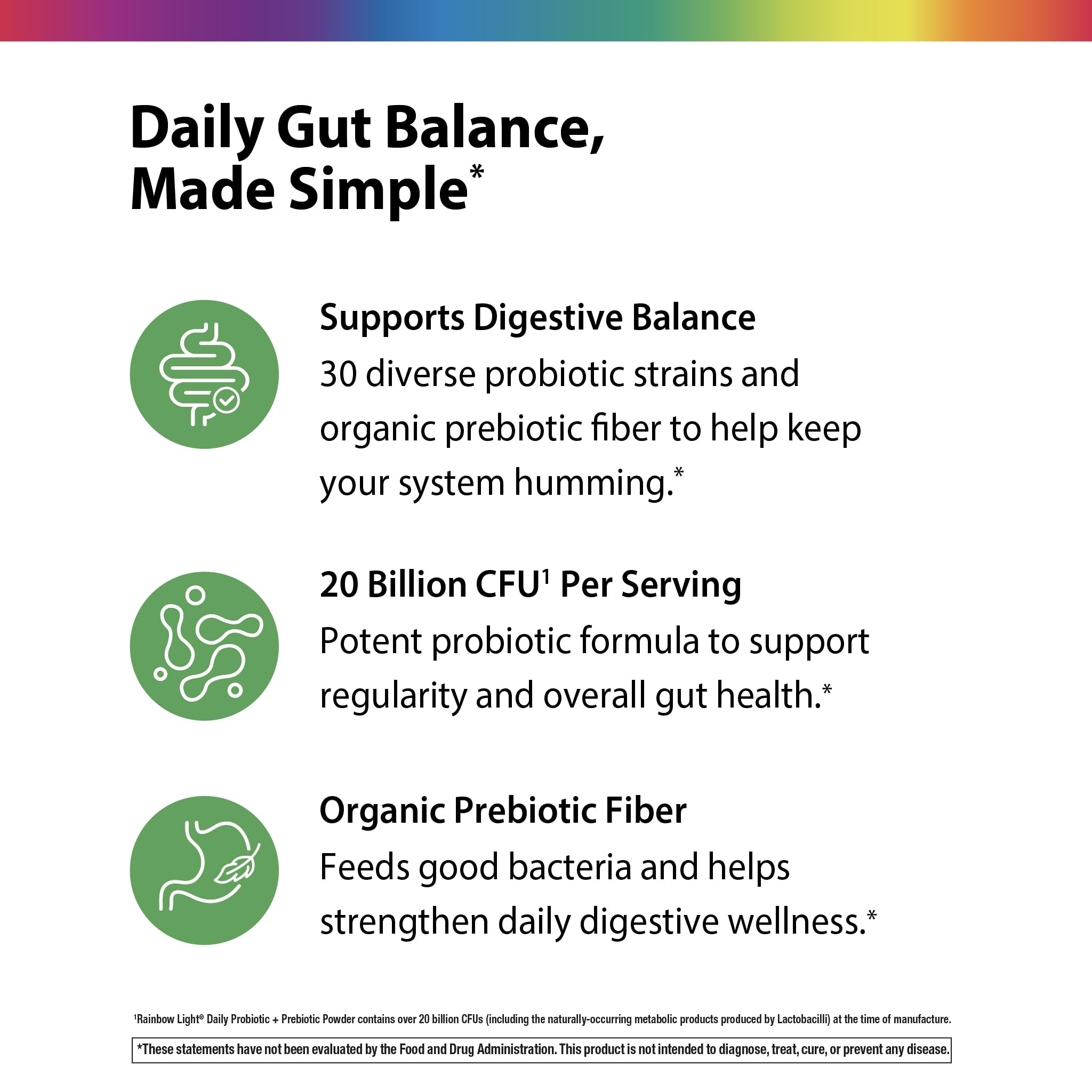 Rainbow Light Daily Probiotic + Prebiotic Powder mixed in a smoothie