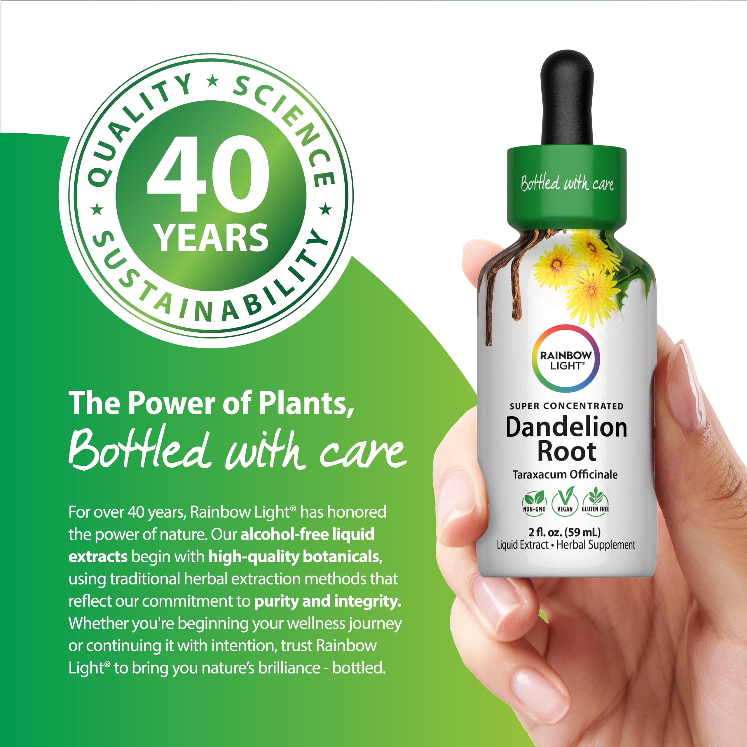Rainbow Light Dandelion Root Liquid Extract with fresh dandelion roots