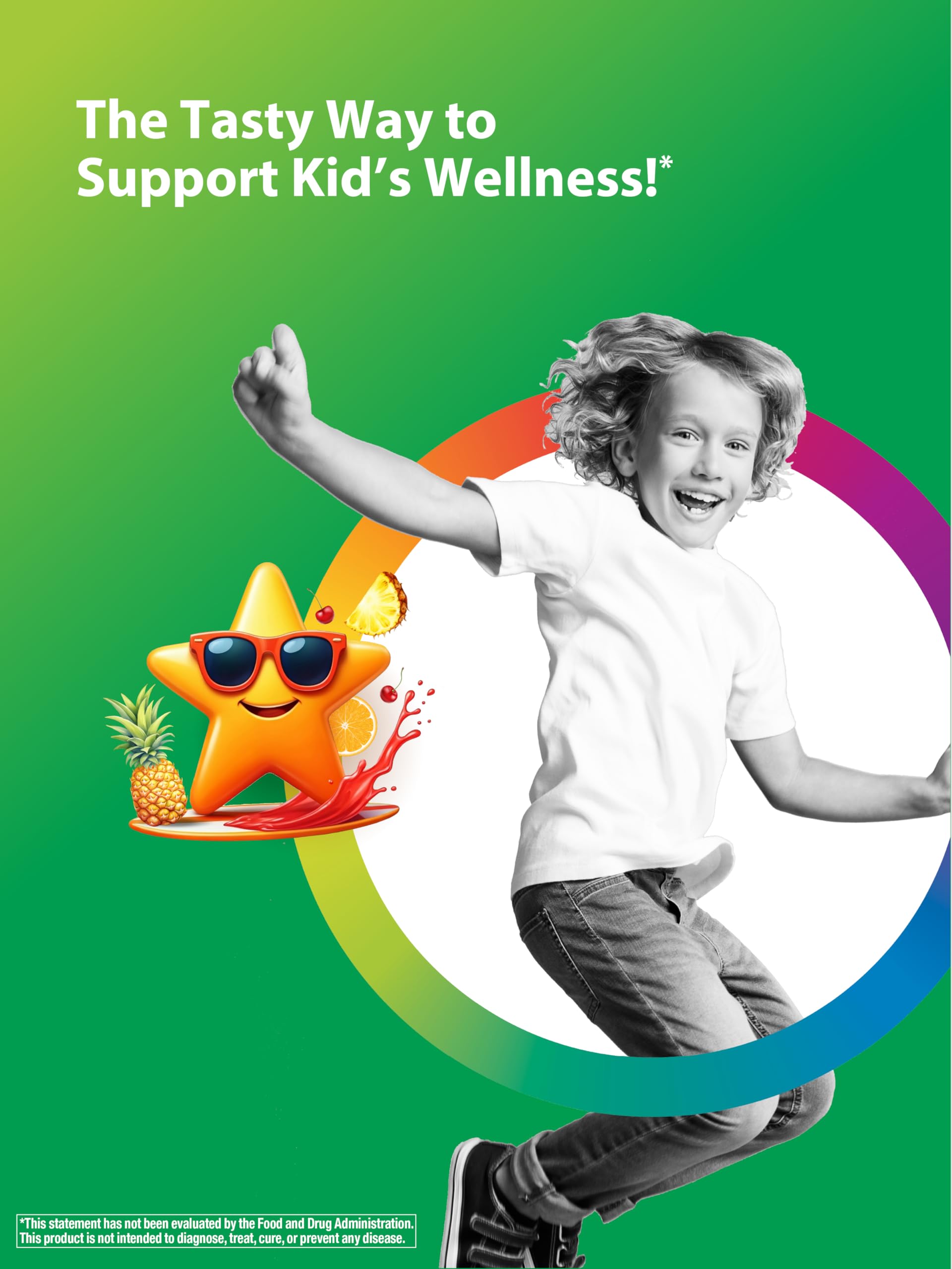 Rainbow Light Kid’s One Multivitamin chewable tablets side view