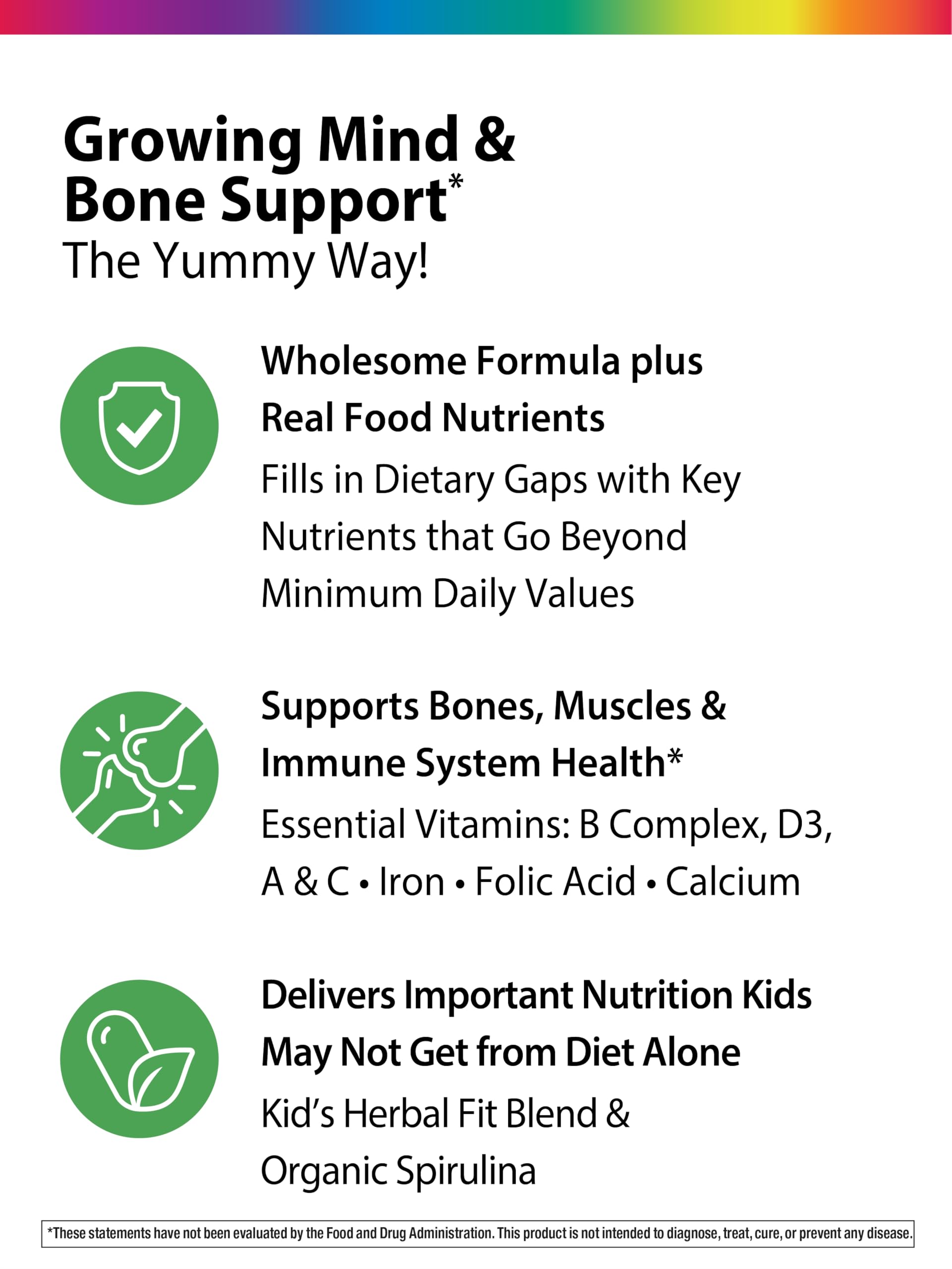 Rainbow Light Kid’s One Multivitamin fruit punch flavour tablets