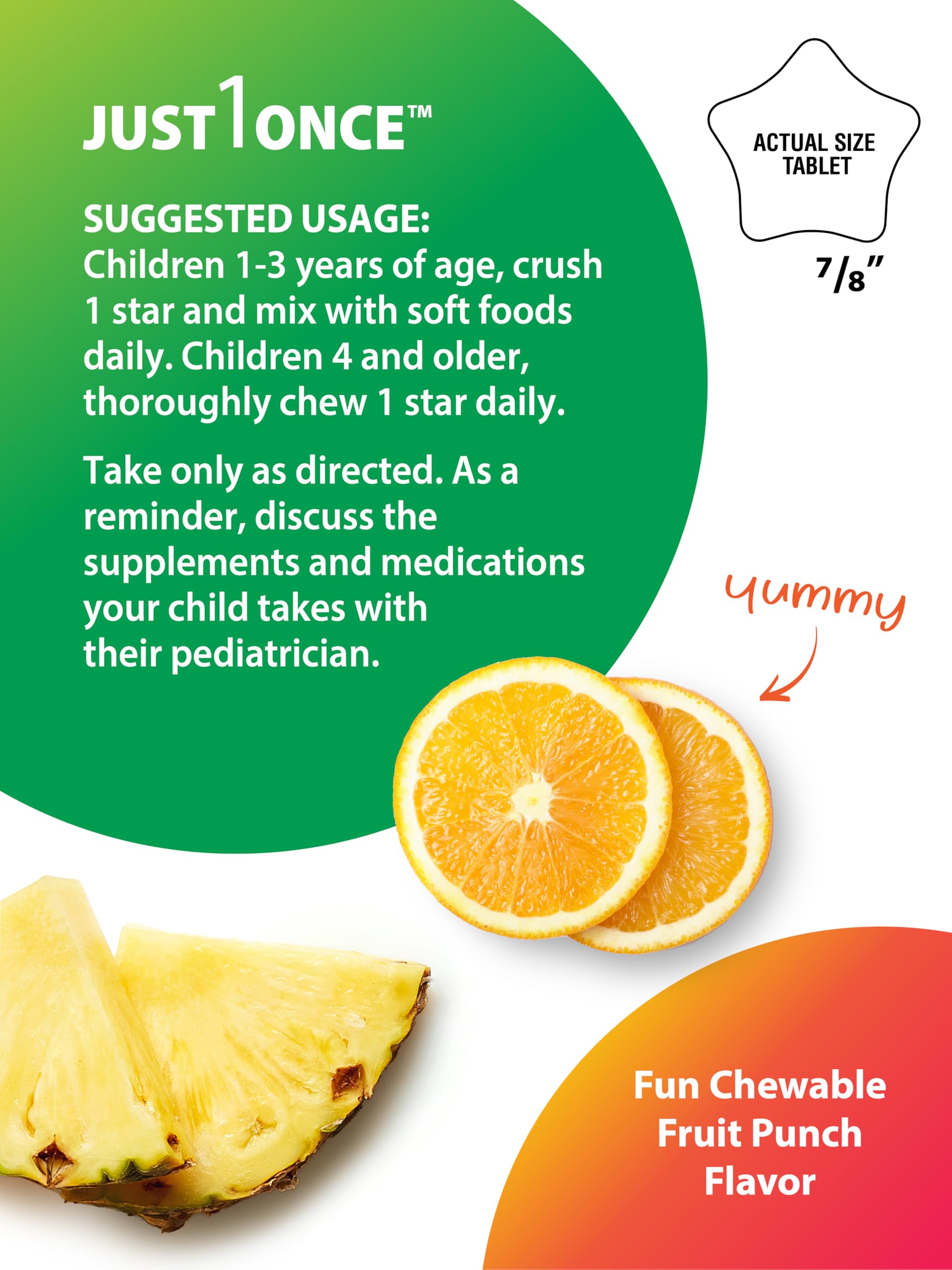 Rainbow Light Kid’s One Multivitamin nutritional information