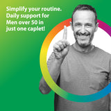 Rainbow Light Men's One 50+ Multivitamin bottle with label details