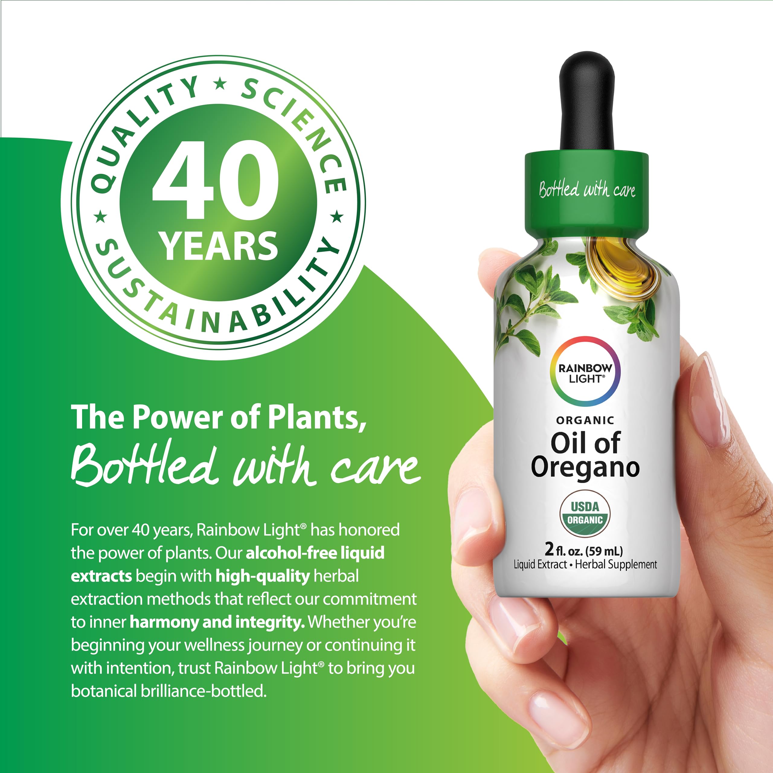 Rainbow Light Organic Oil of Oregano liquid extract packaging