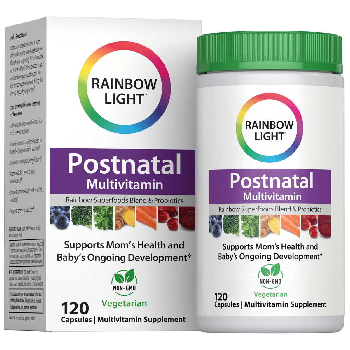 Rainbow Light Postnatal Multivitamin 120 Count front view