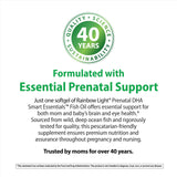 Rainbow Light Prenatal DHA Fish Oil Softgels with dosage information