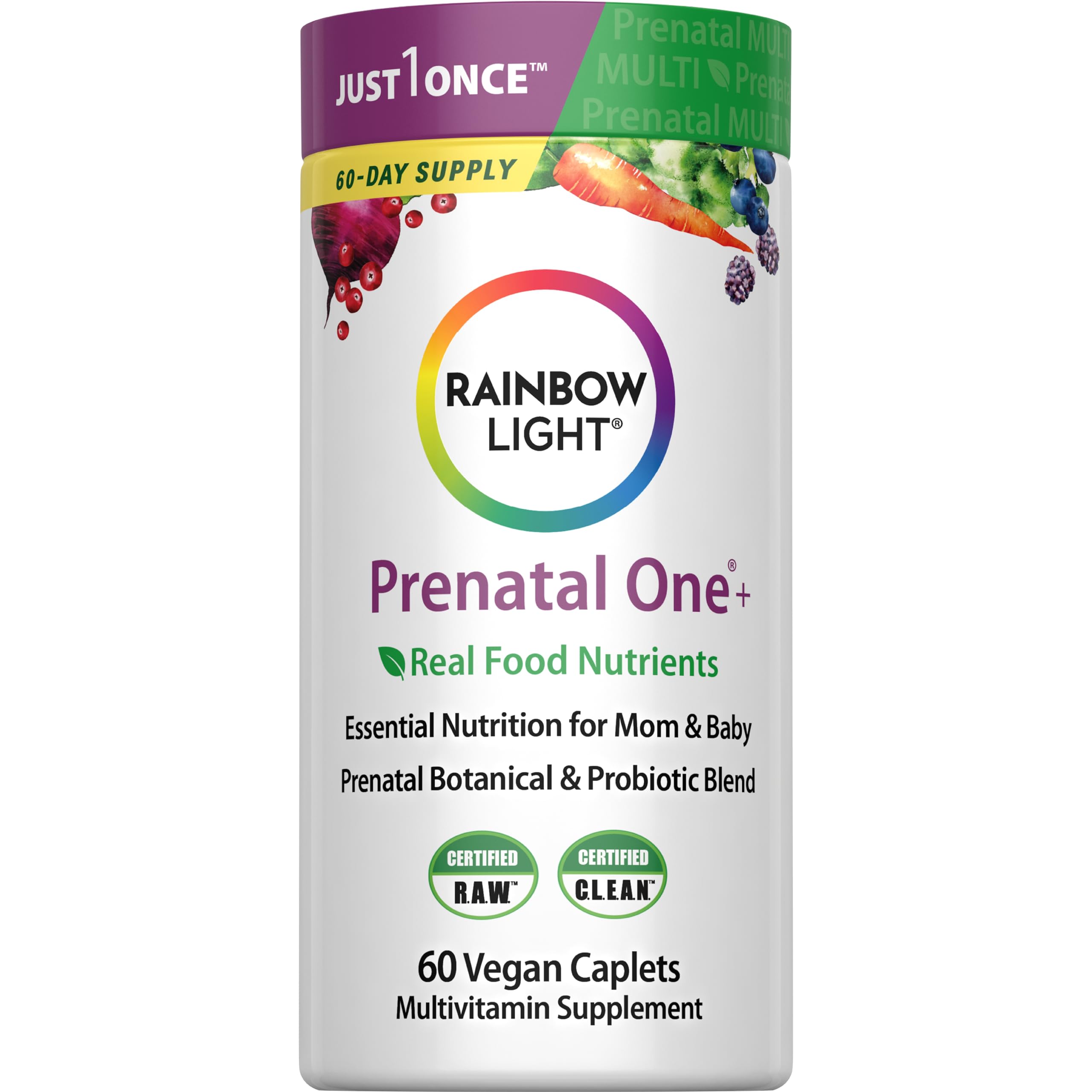 Rainbow Light Prenatal Multivitamin 60 Tablets front view