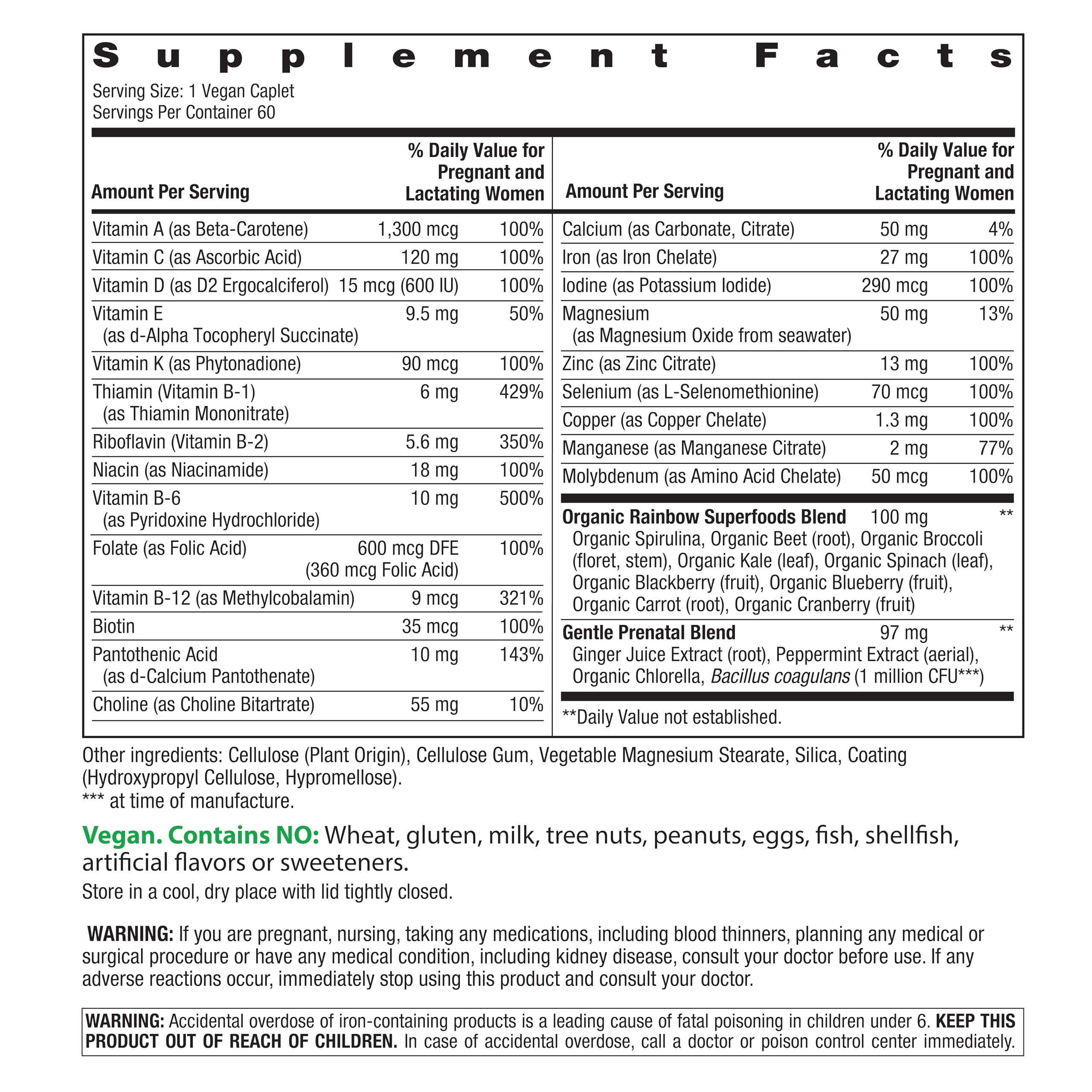 Rainbow Light Prenatal Multivitamin 60 Tablets packaging