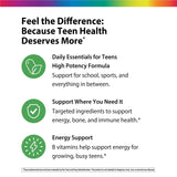 Rainbow Light Teen Multivitamin caplets on a wooden surface