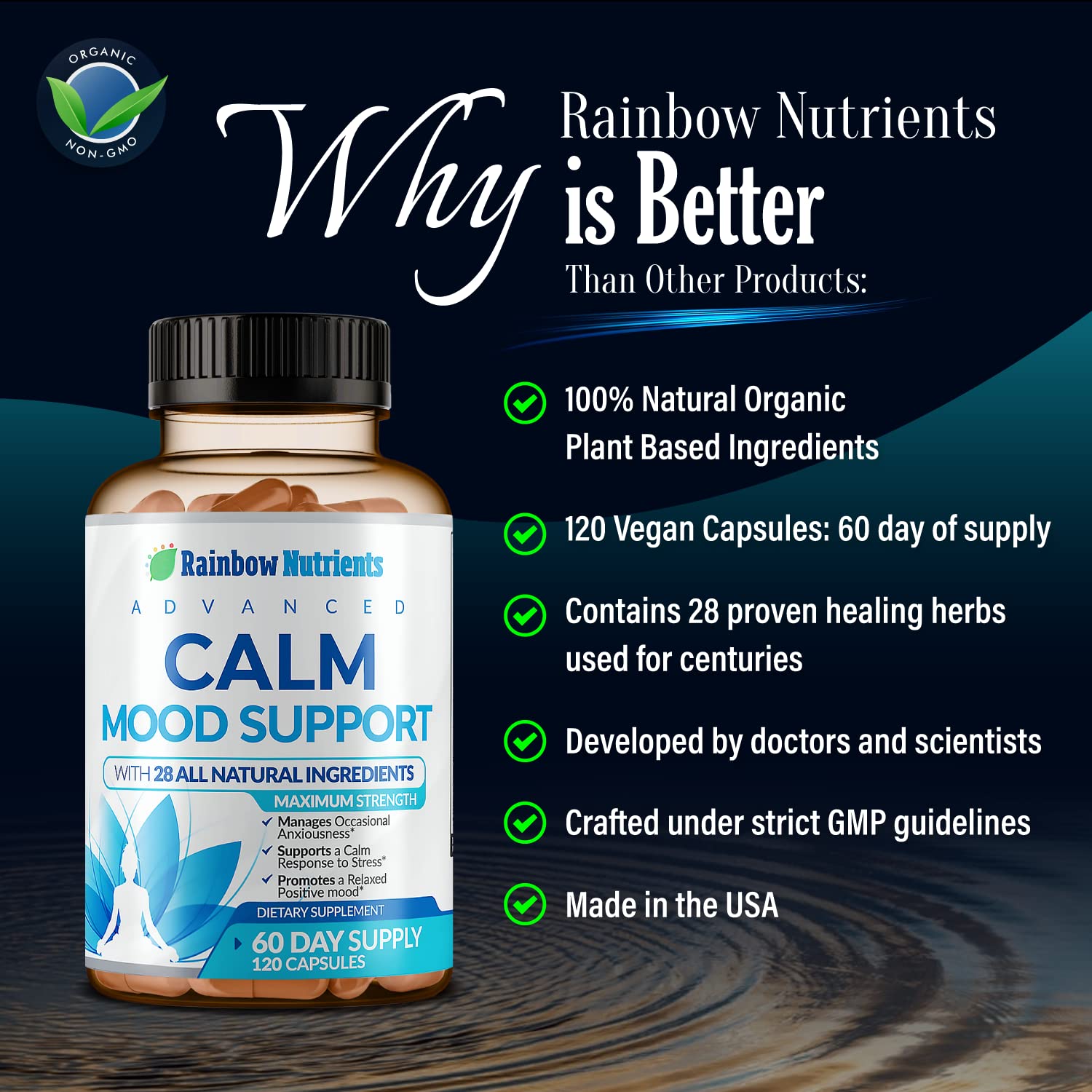 Rainbow Nutrients Calm Mood Support Supplement with herbs