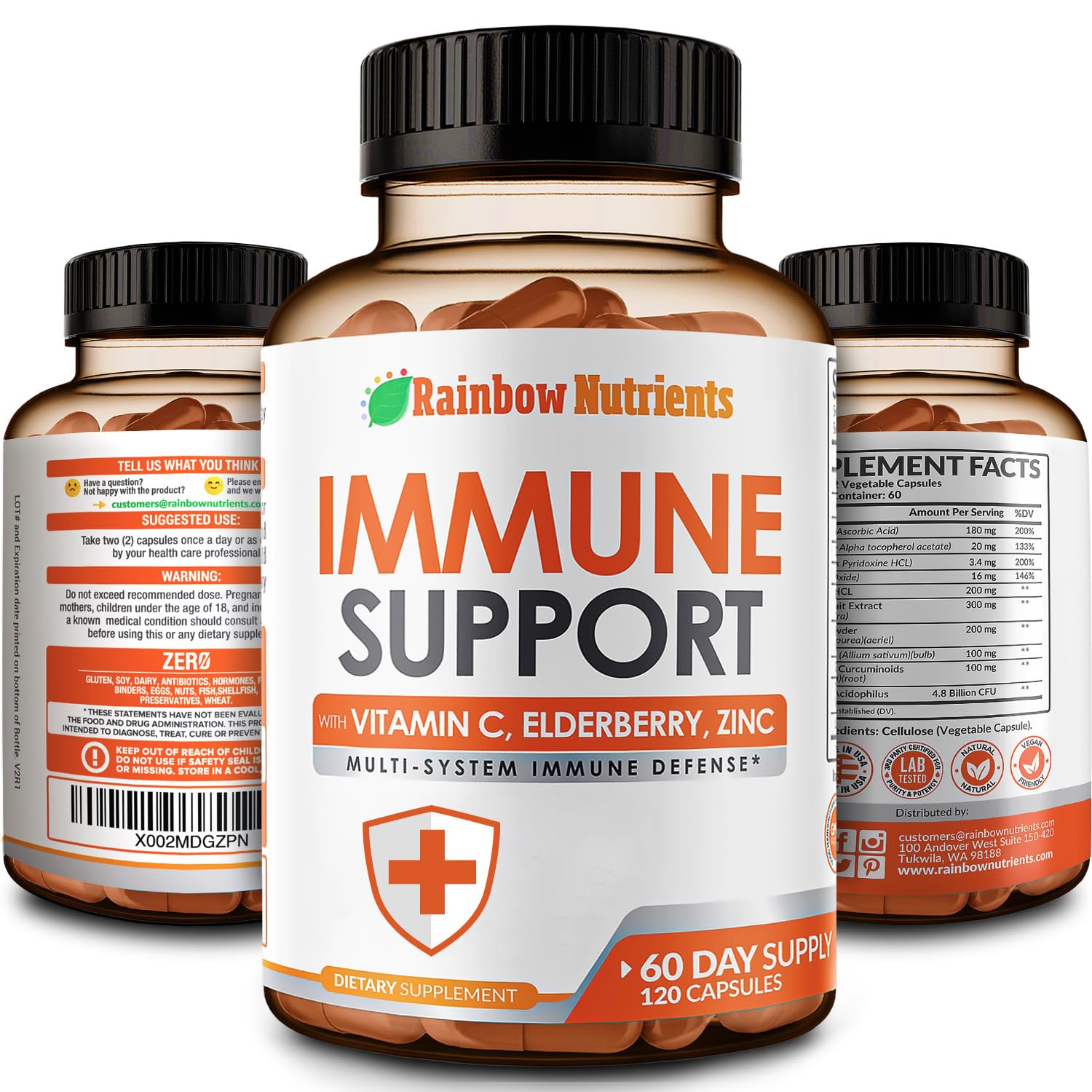 Rainbow Nutrients daily wellness Support Supplement 113g front view