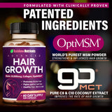 Rainbow Nutrients Hair Growth Supplement with a fresh floral background