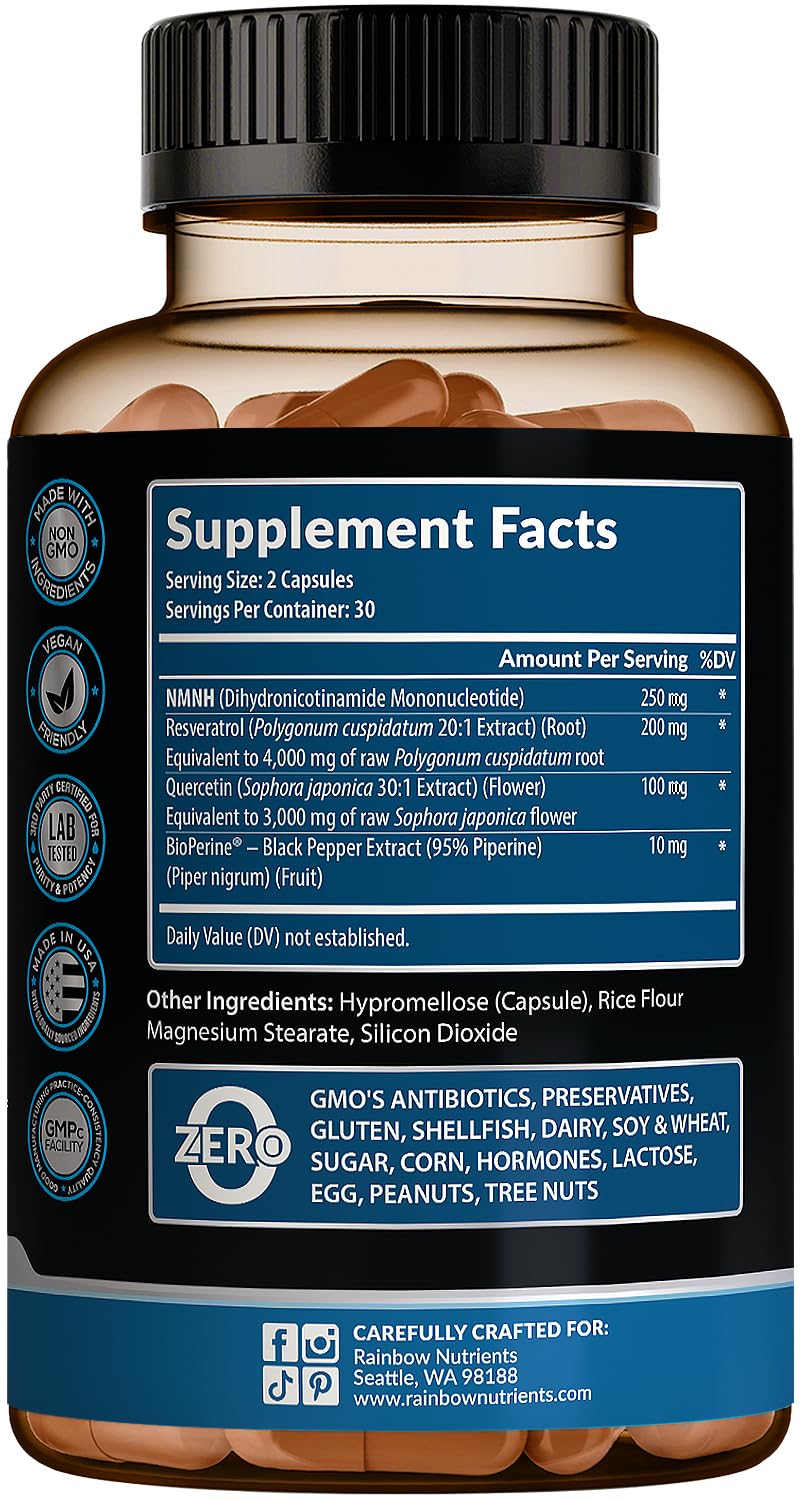 Rainbow Nutrients NMNH Resveratrol Capsules lifestyle scene