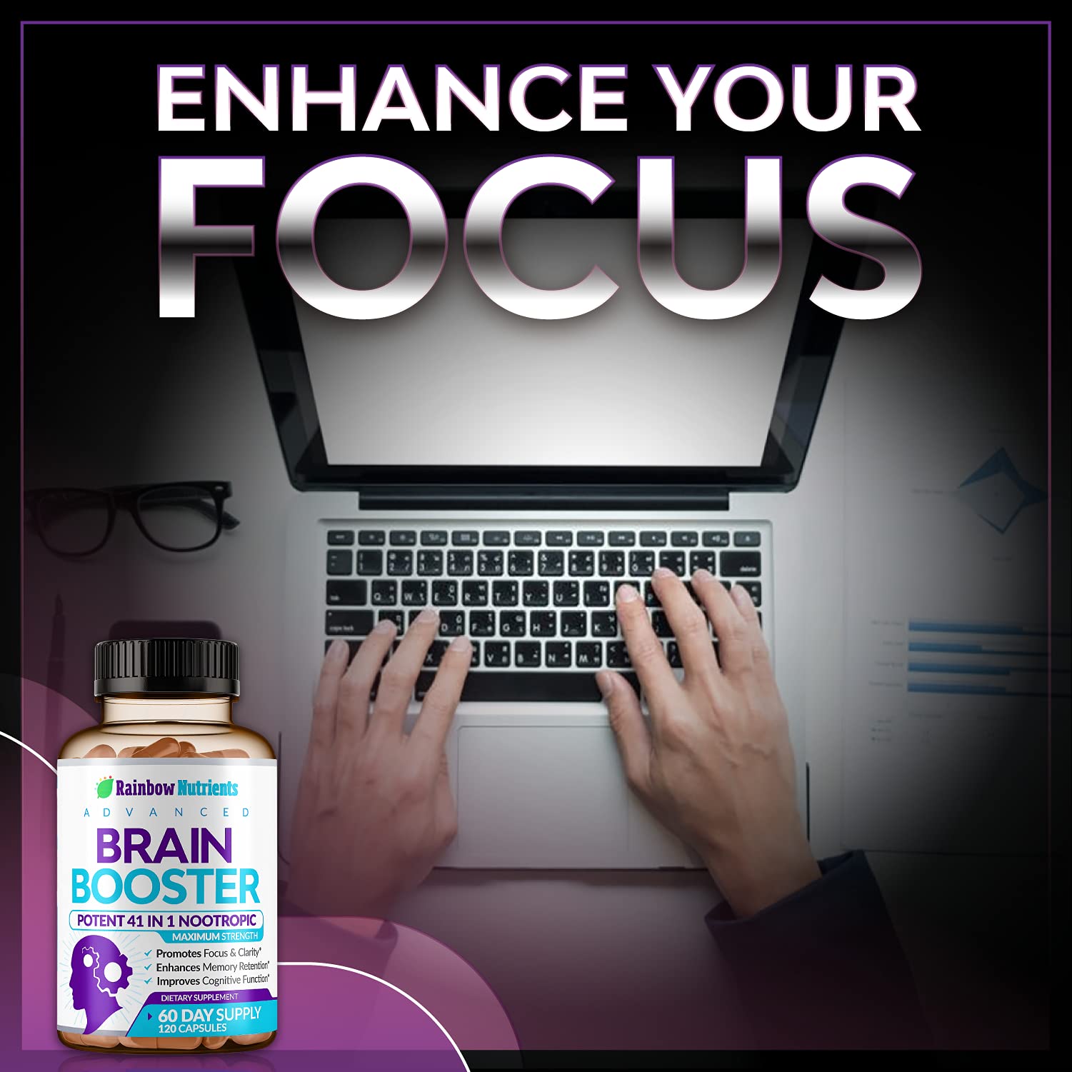 Rainbow Nutrients Nootropic Brain support 41 in 1 Supplement ingredients list
