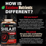 Rainbow Nutrients Shilajit Supplement 30:1 Extract ingredients list