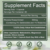 Raipult Rhodiola Rosea Capsules 500mg bottle with label