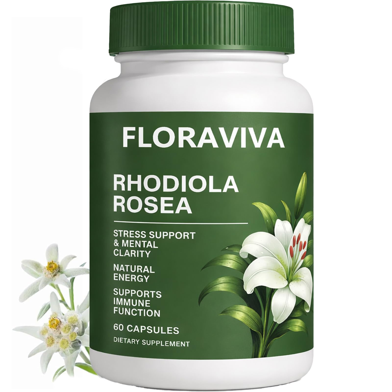 Raipult Rhodiola Rosea Capsules 500mg front view