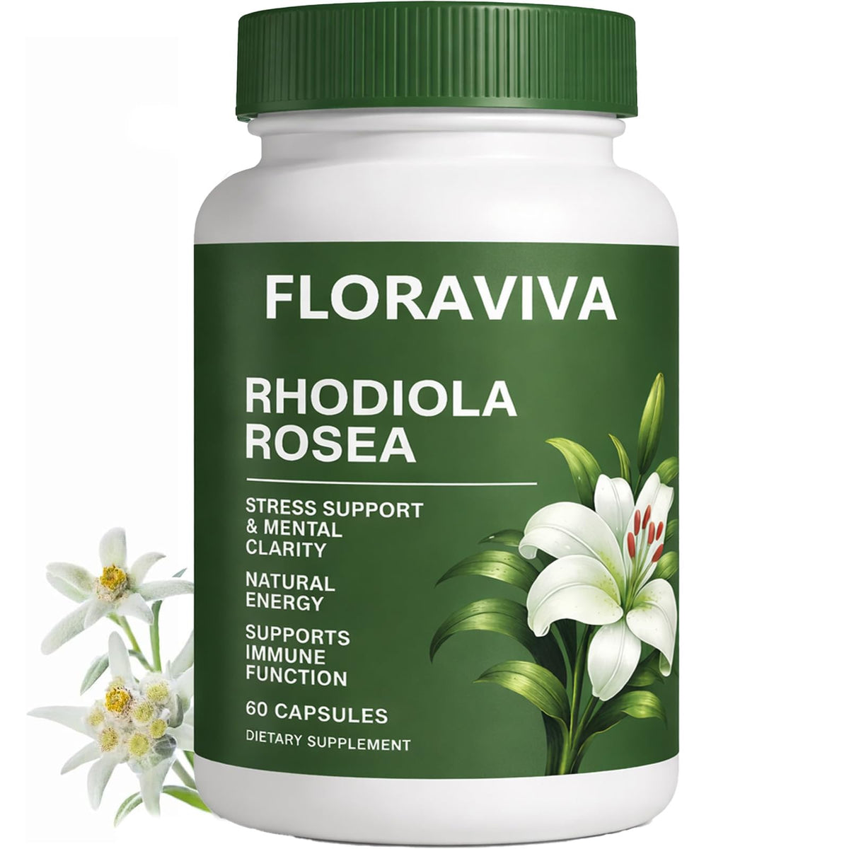 Raipult Rhodiola Rosea Capsules 500mg front view