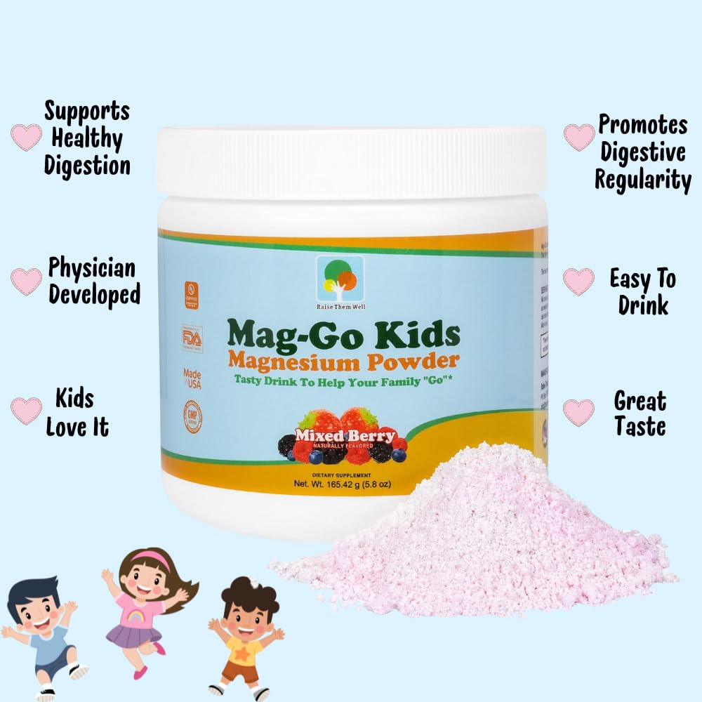 Raise Them Well Magnesium Powder in a glass of water