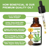 RANDEX Organic Hemp Seed Oil 5000mg back view