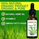 RANDEX Organic Hemp Seed Oil 5000mg with ingredients
