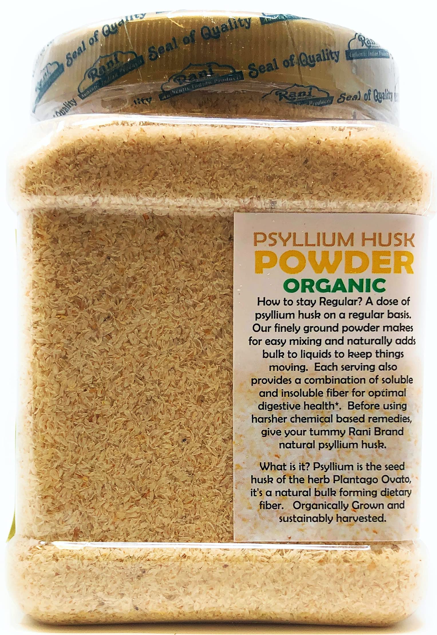 Rani Brand Organic Psyllium Whole Husk 280g back view