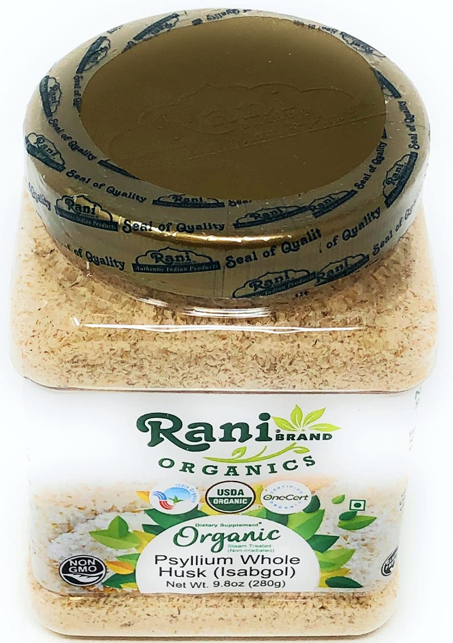 Rani Brand Organic Psyllium Whole Husk 280g with measuring spoon