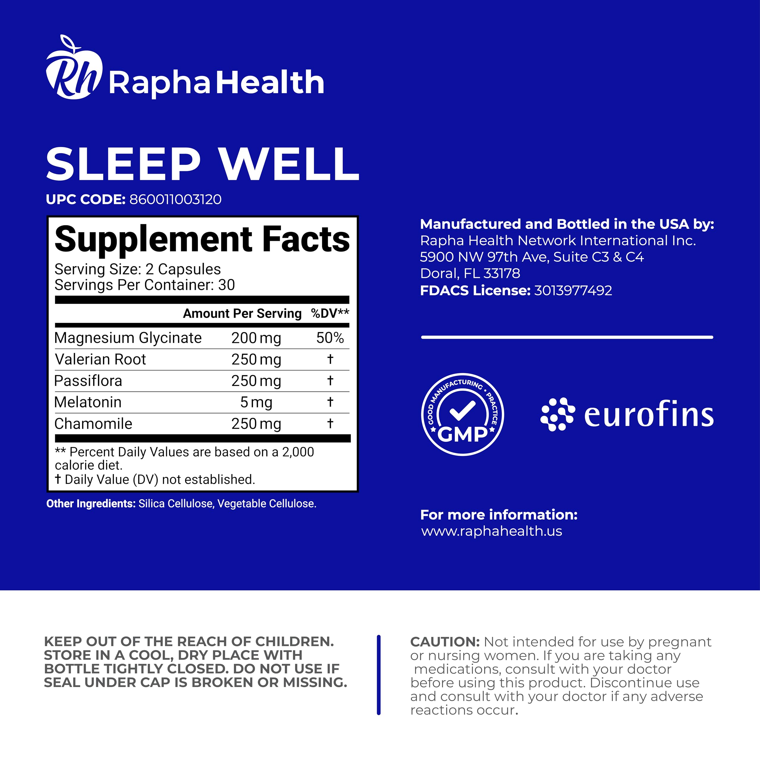 RAPHA HEALTH Sleep Well capsule in hand