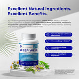 RAPHA HEALTH Sleep Well capsules on a wooden table