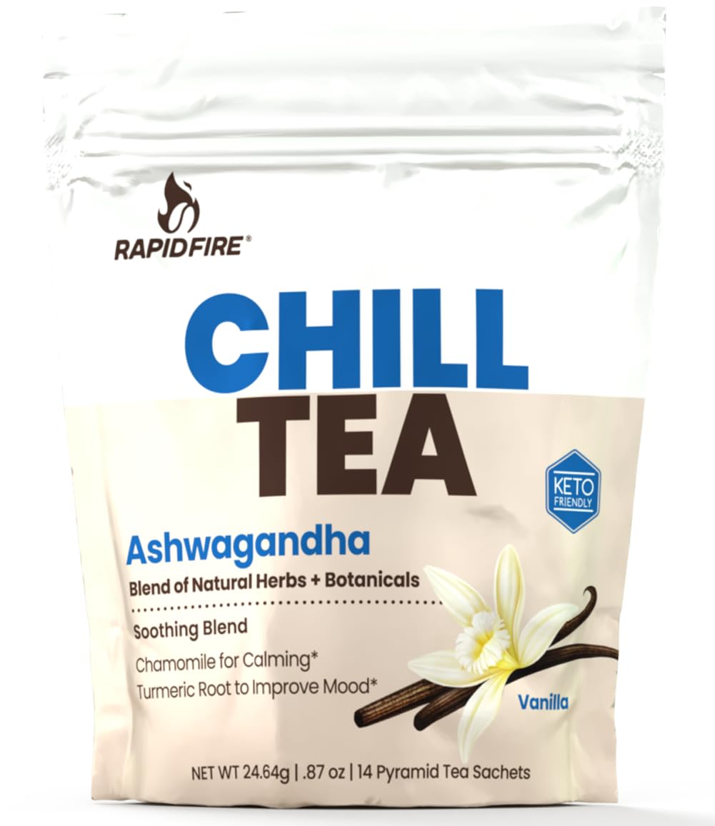 Rapid Fire Chill Tea box front view with 14 tea bags
