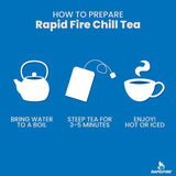 Rapid Fire Chill Tea packaging with ingredients listed