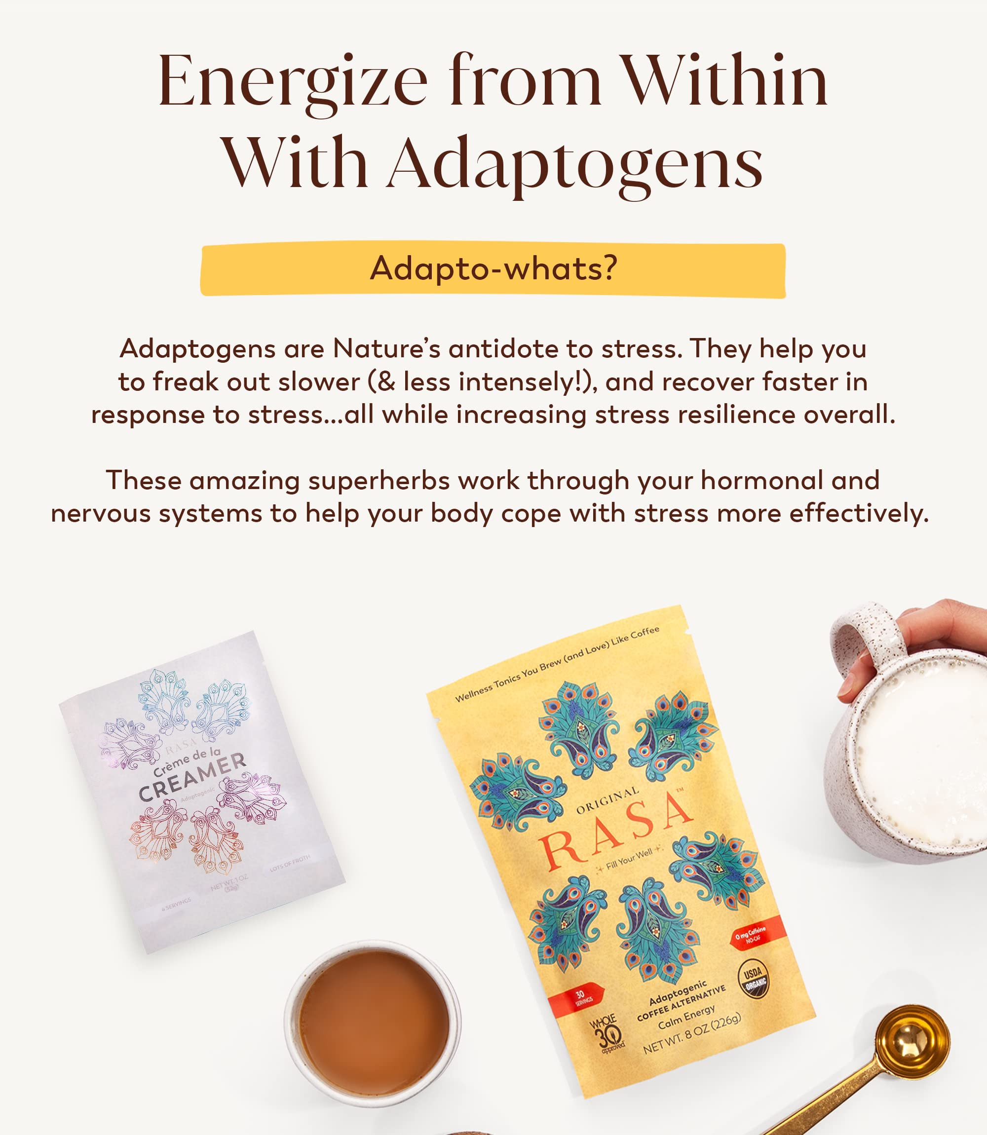 Rasa Koffee MCT Oil Adaptogen Blend with frother
