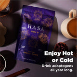 Rasa Mushroom Powder Dark Peruvian Cacao scoop next to ingredients