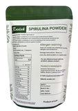 Raslok Pure Spirulina Powder side view with nutritional information