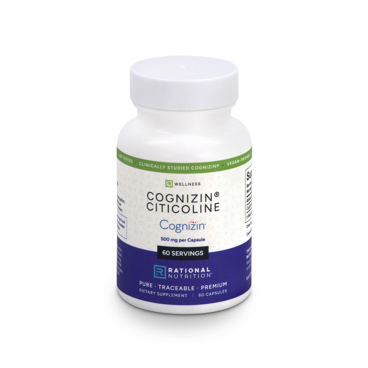Rational Nutrition Choline Supplement 500mg Cognizin Capsules front view