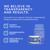Rational Nutrition Choline Supplement capsules in a clear glass