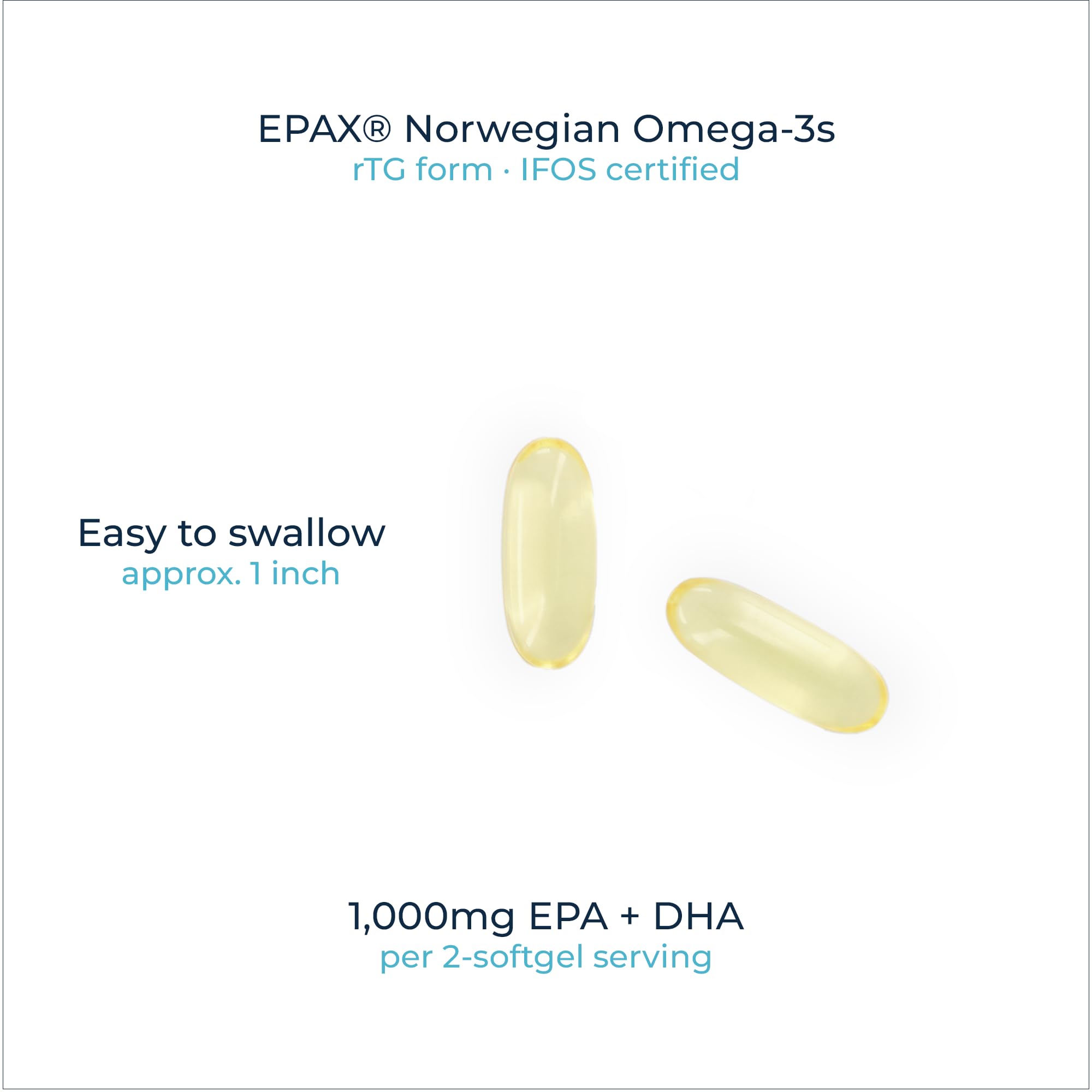 Rational Nutrition Fish Oil 1000mg EPA+DHA capsules in a hand