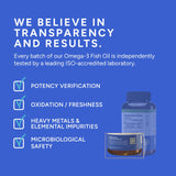 Rational Nutrition Fish Oil 1000mg EPA+DHA packaging on a kitchen counter