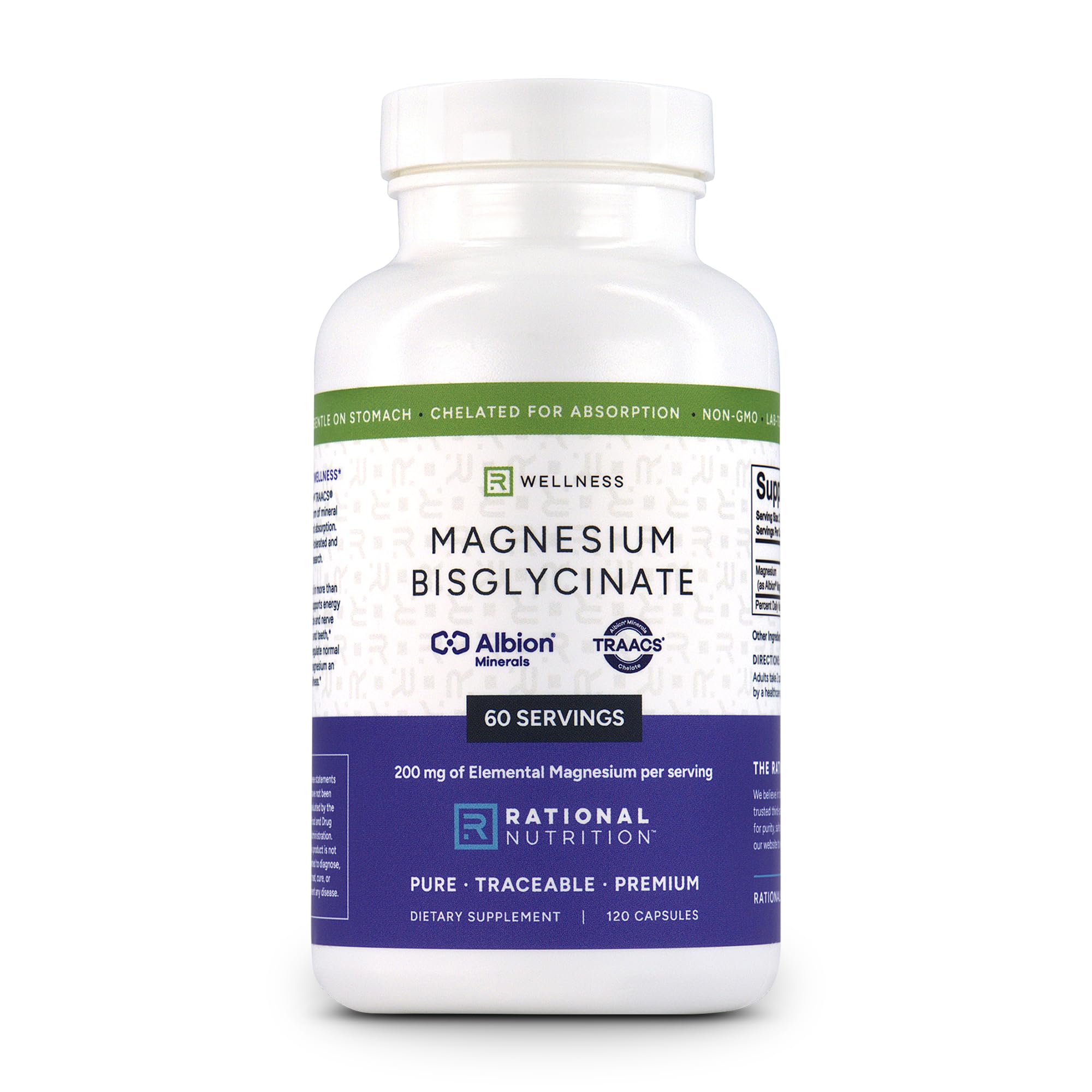 Rational Nutrition Magnesium Bisglycinate Chelate 200mg front view