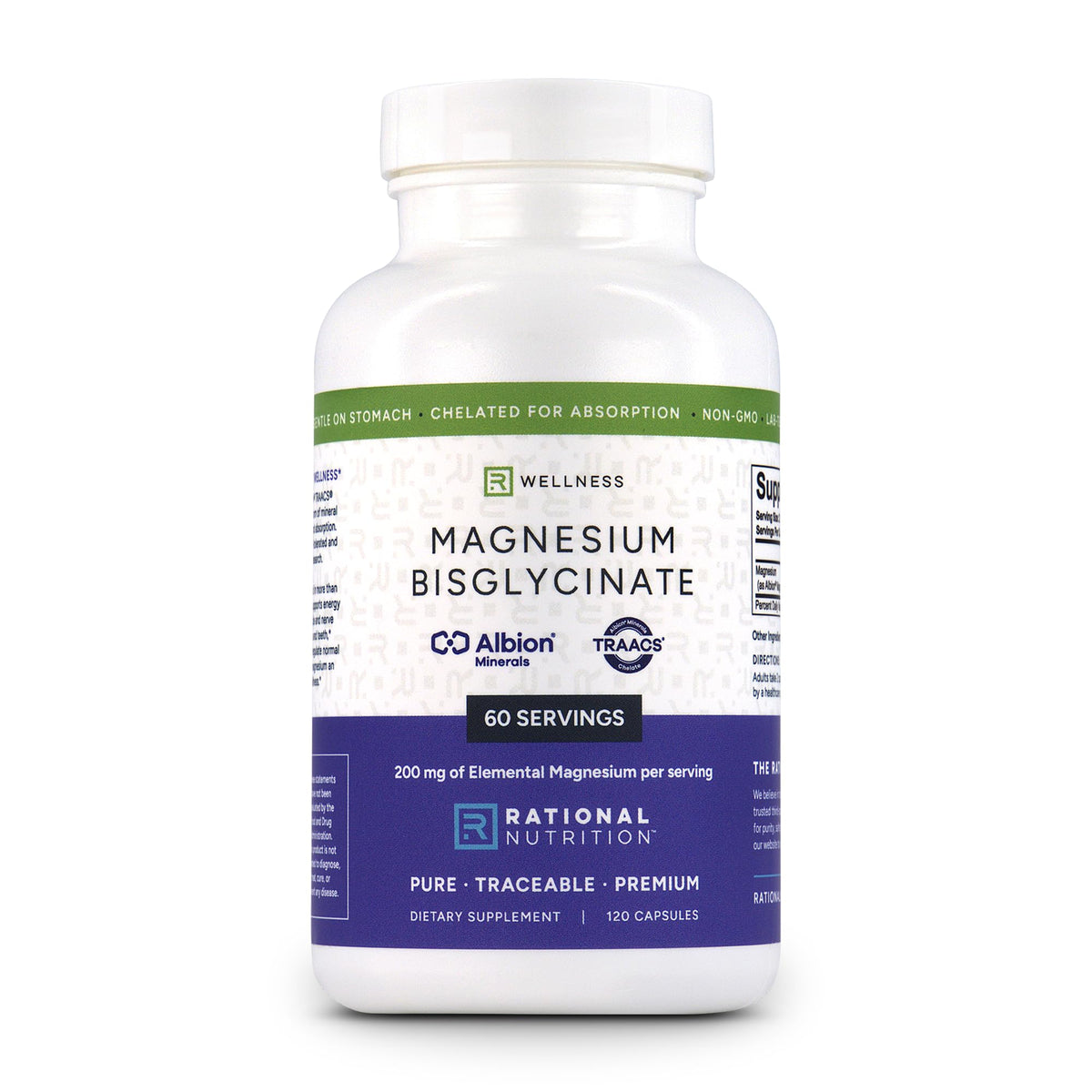 Rational Nutrition Magnesium Bisglycinate Chelate 200mg front view