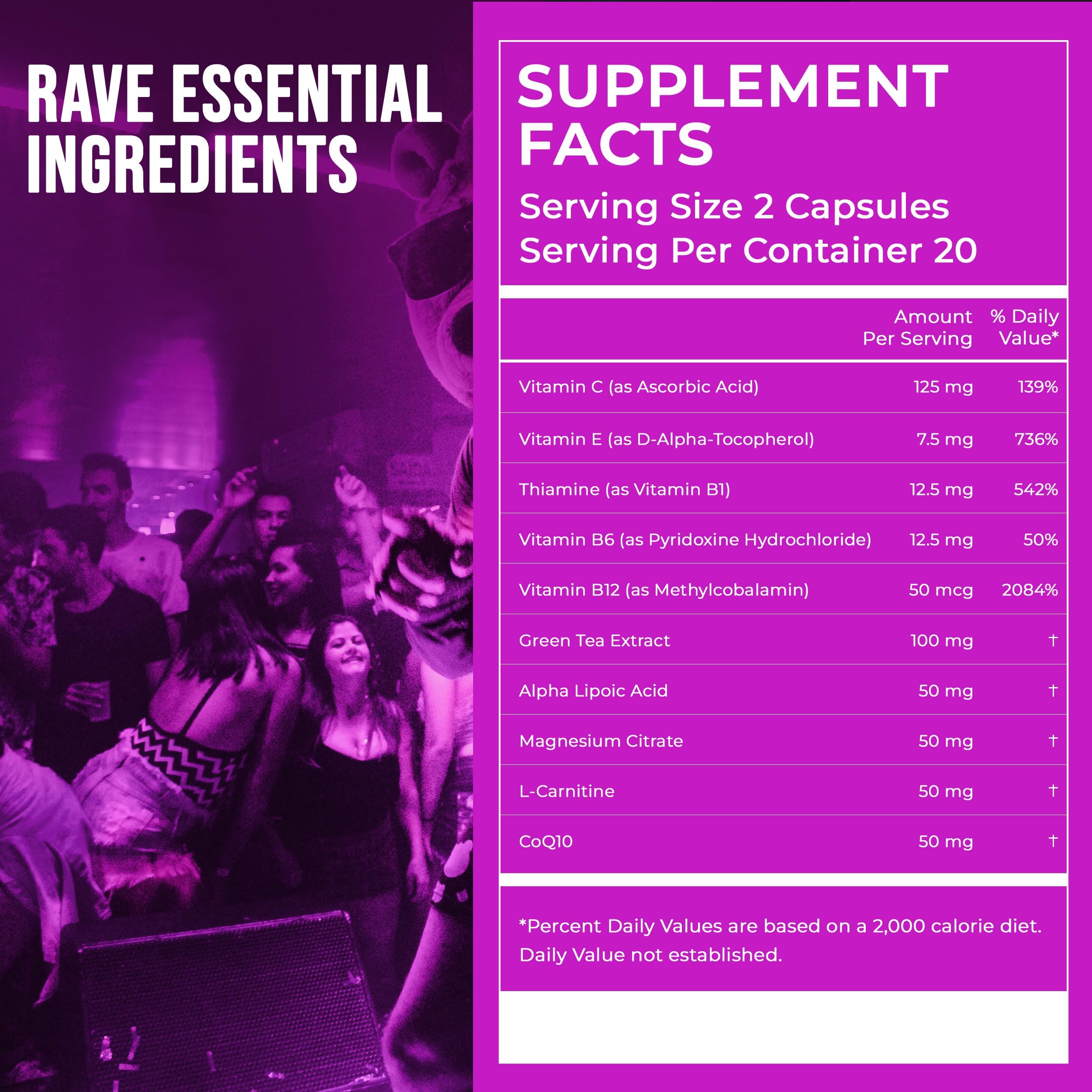 Rave Repeat Pre-Rave Supplements with rave accessories