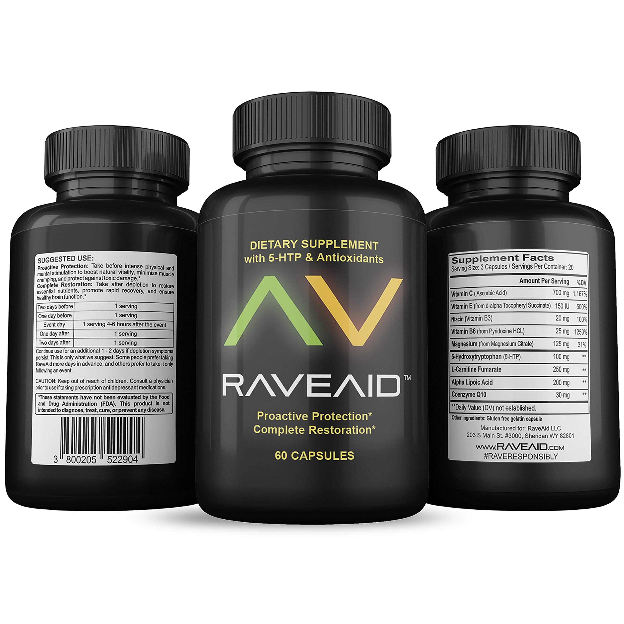 RaveAid Multivitamins 60 capsules front view