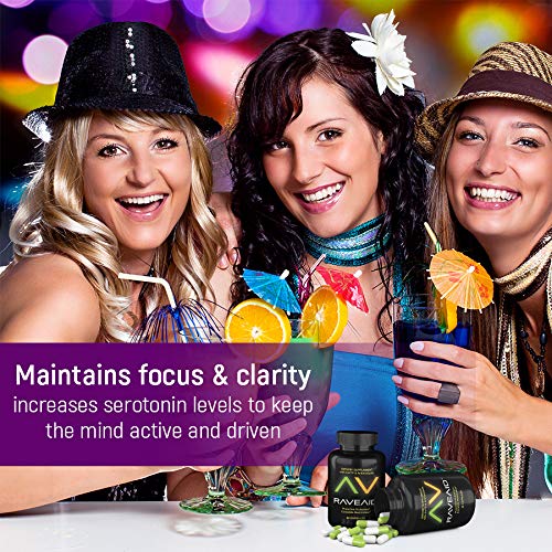RaveAid Multivitamins capsules on a wooden table